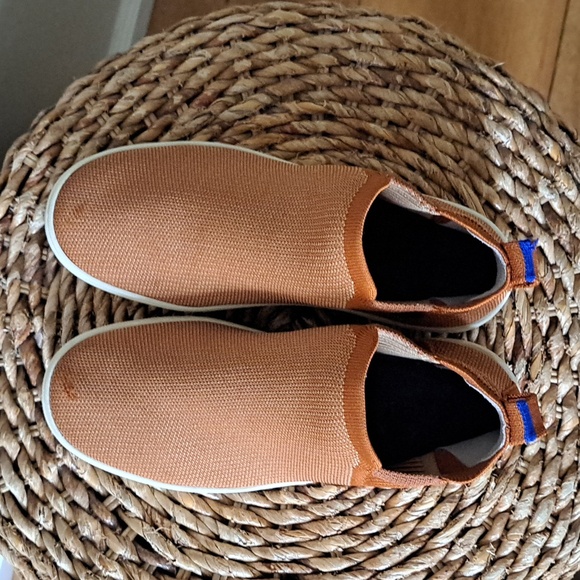 ROTHY'S Womens Chelsea Fawn Orange Knit Mid Slip-On Sock Sneakers Cream Soles 7 - Picture 7 of 9